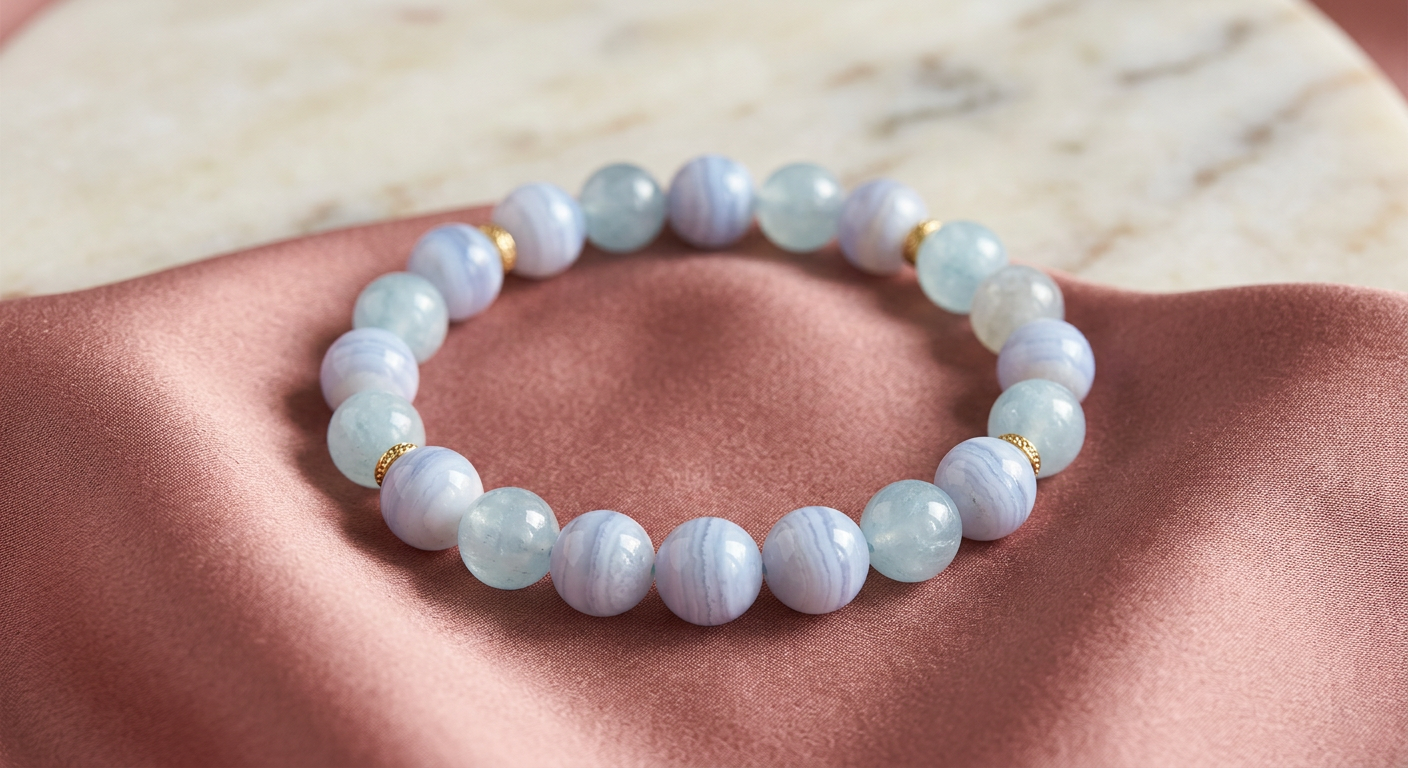 Blue Lace Agate Aquamarine Mixer