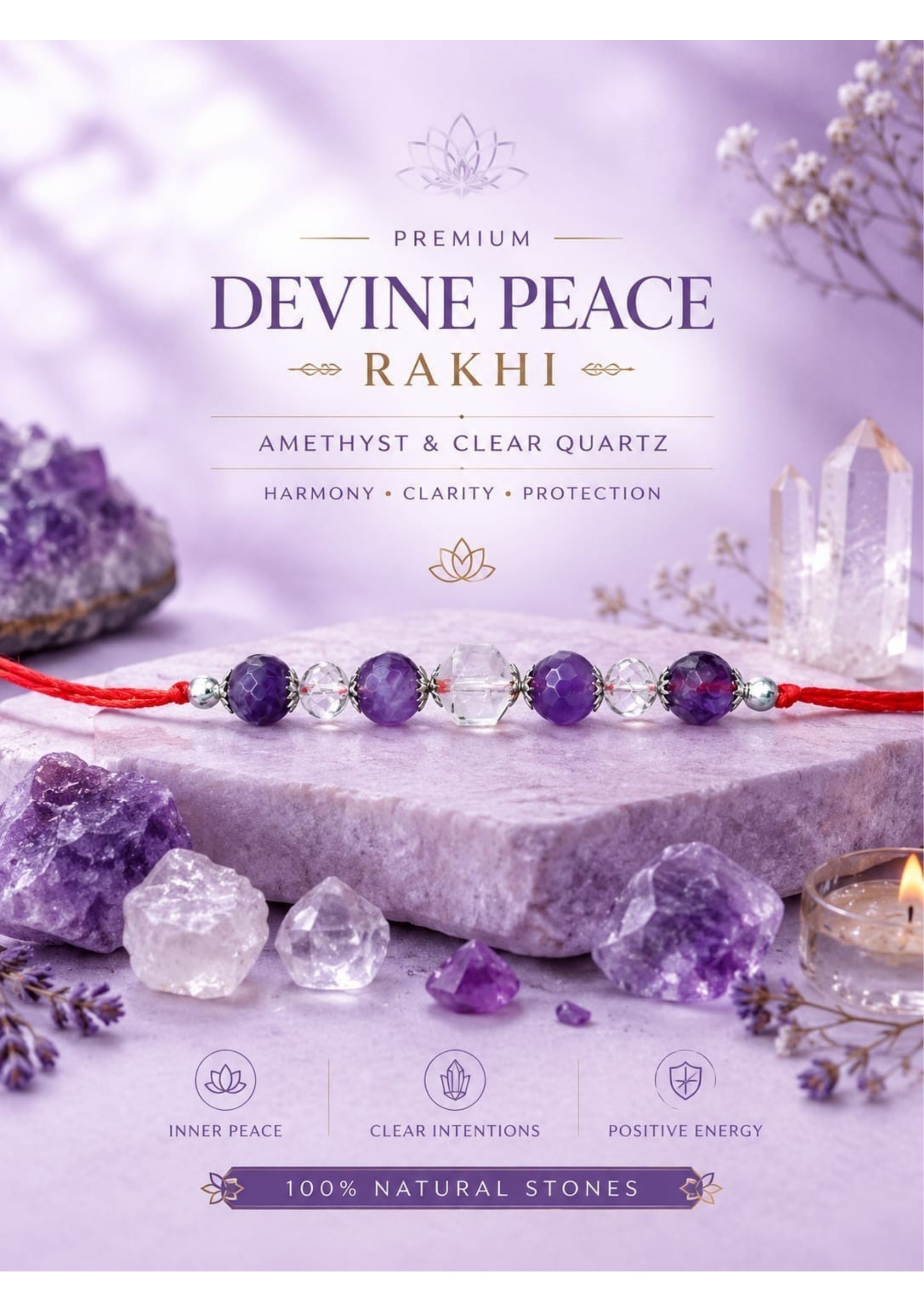 Divine Peace Amethyst Rakhi