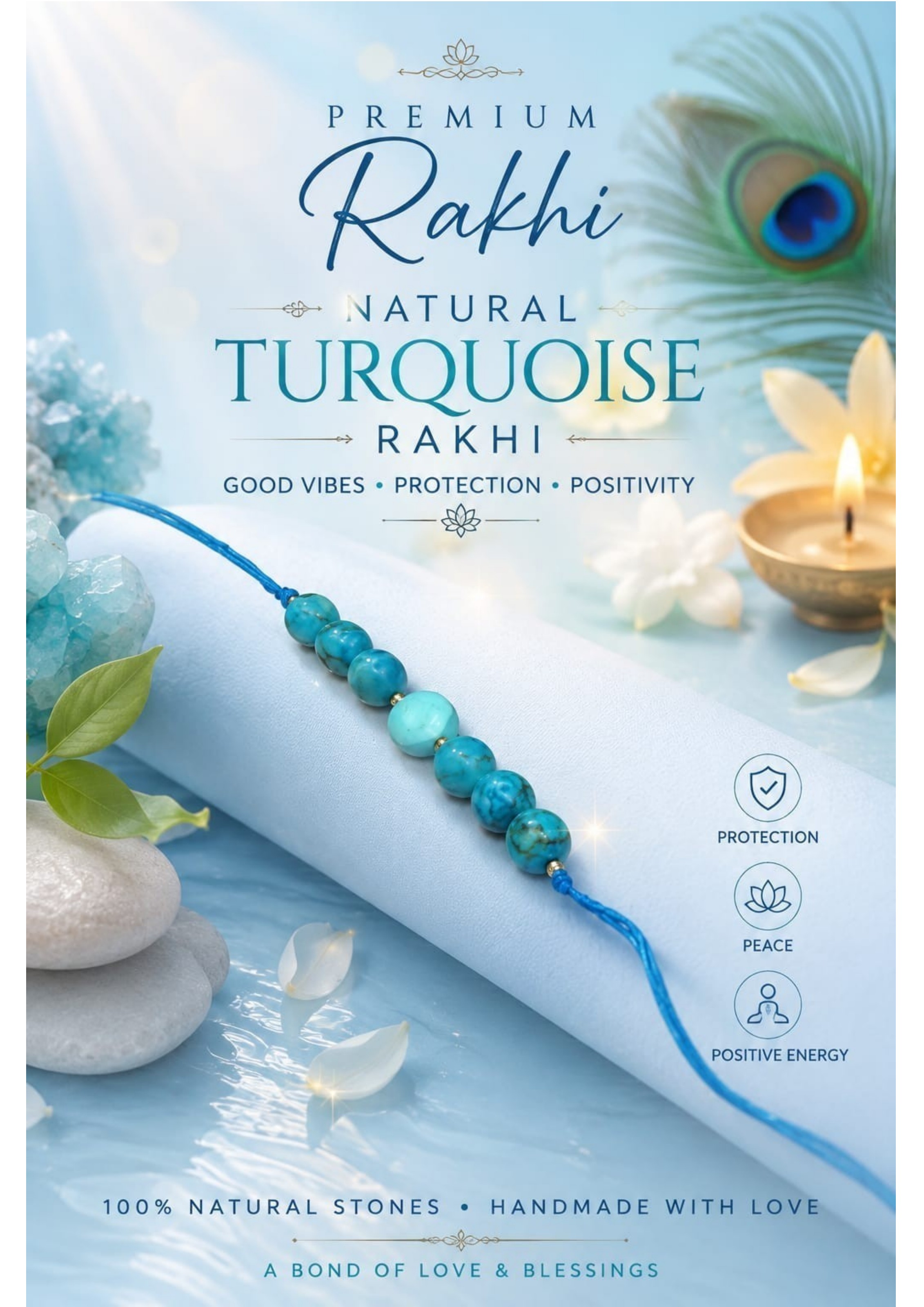 Divine Peace Turquoise Rakhi