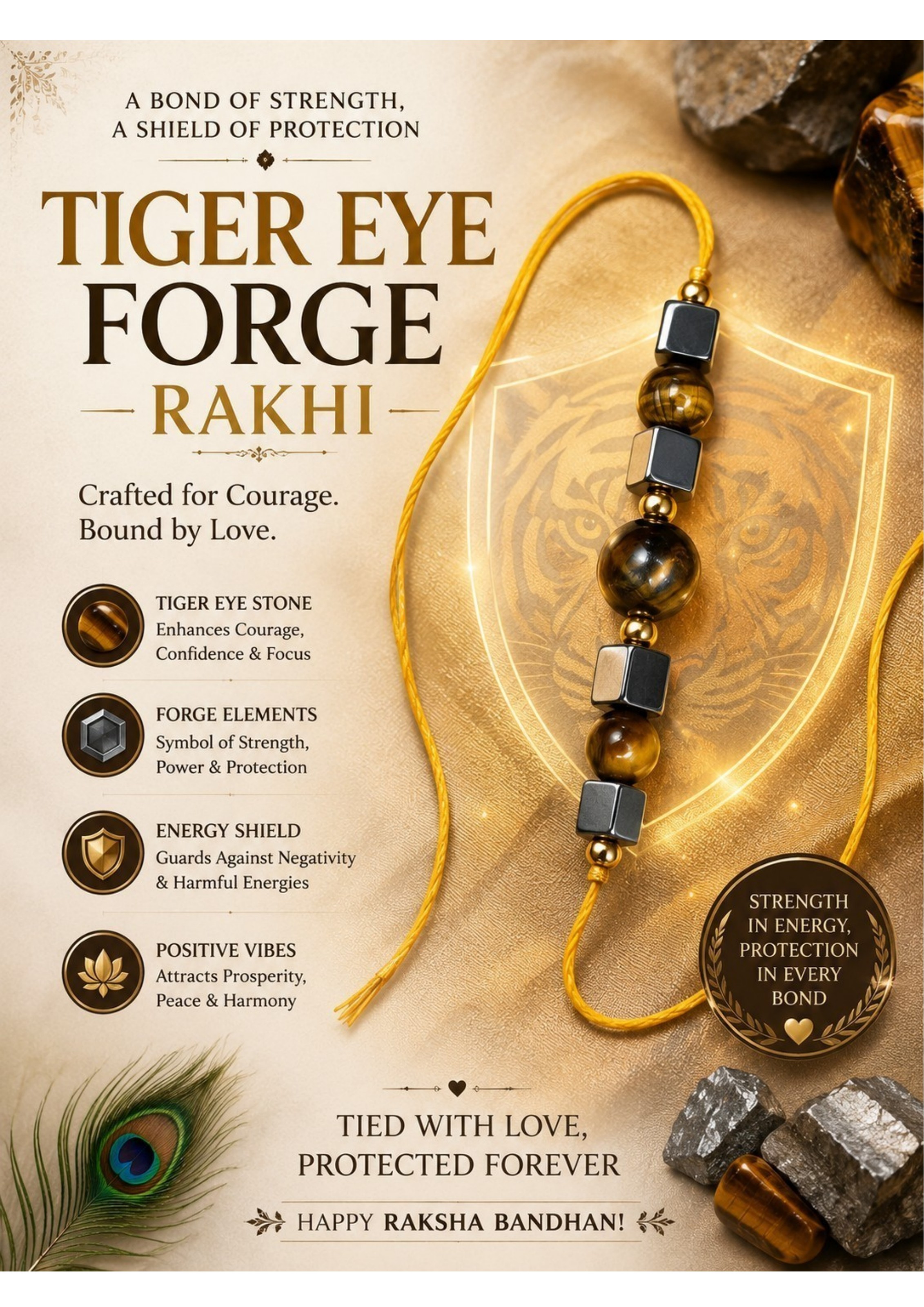 Tiger Eye Forge Rakhi